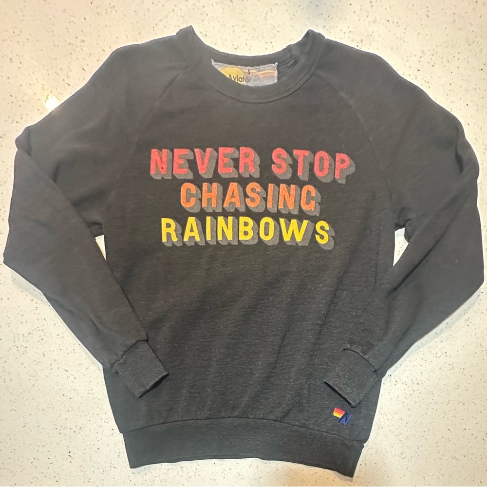 Aviator Nation EUC NEVER STOP CHASING RAINBOWS CREW SWEATSHIRT - Picture 14 of 14